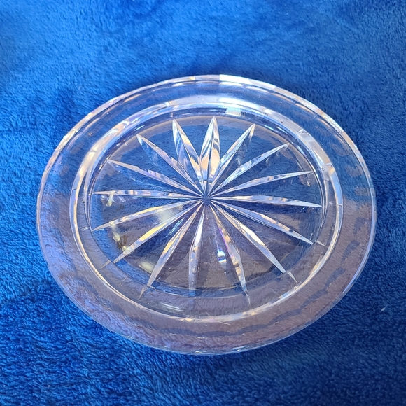 Polish Violetta Dome Lidded Round Pinwheel Hand Cut Cheese Butter Dish Elegant - Picture 7 of 9